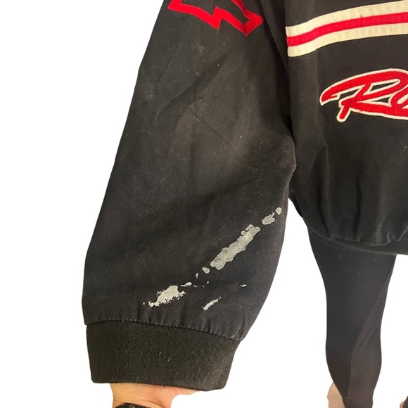 Vintage ESSEX Chevrolet Nascar Racing Embroidered Bomber Jacket Black - Picture 7 of 11